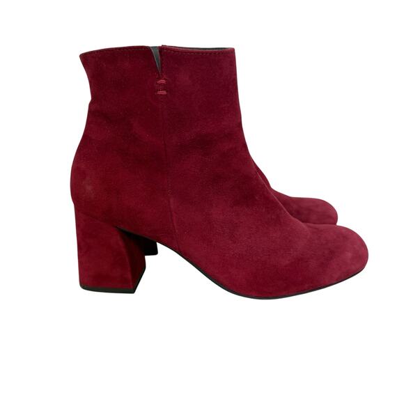 Paul Green Womens Red Chunky Booties Size 6 Beautifully made Quality Thick Heels